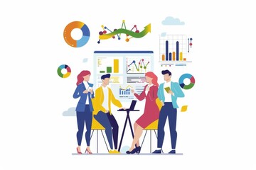 Obraz premium Conceptual Business Flat Illustration created with Generative AI