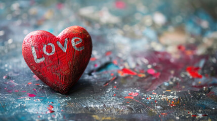 Fototapeta premium Heart with Love Written, Daroonwan Drawing Illustration