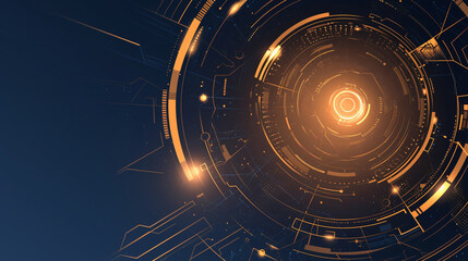 Obraz premium Abstract blue and orange technology background with copy space text, for technology, design, and futuristic