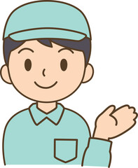 作業着のスタッフ　男性