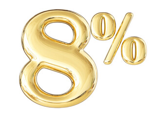 8 Percent Gold Number 3D