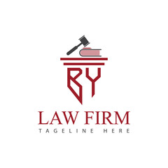 Set of modern law firm justice logo design vector graphic template