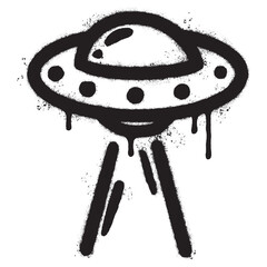 Spray Painted Graffiti ufo icon Sprayed isolated with a white background. © Doa Bunda