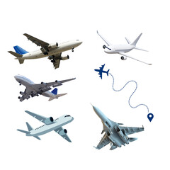 Airplane collection png file, transparent background