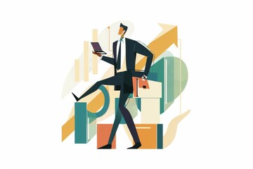 Fototapeta premium Conceptual Business Flat Illustration created with Generative AI