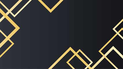 Abstract gold line on black gradient background, Gradient black backgrounds with golden frames