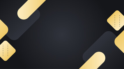 Fashionable Black and Gold Geometric Pattern Wallpaper, Black and gold background