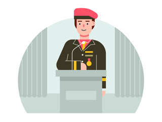 Army officer. Army vector illustration.