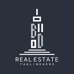 Obraz premium initial monogram logo for real estate with building shape creative design