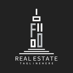 Obraz premium initial monogram logo for real estate with building shape creative design