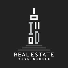 Obraz premium initial monogram logo for real estate with building shape creative design