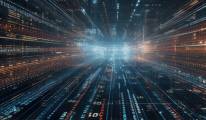 Fototapeta premium digital data center, Future technology is increasingly advanced