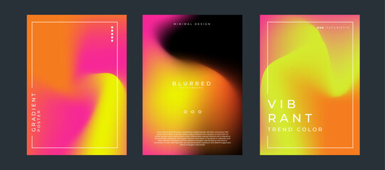 Pink modern gradient background vector with yellow and black, Colorful vibrant mesh background