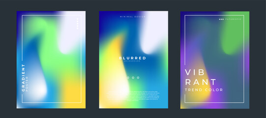 Fototapeta premium Set of abstract background with beautiful gradation color background for poster flyer banner