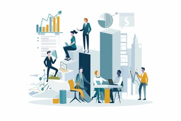 Obraz premium Conceptual Business Flat Illustration created with Generative AI
