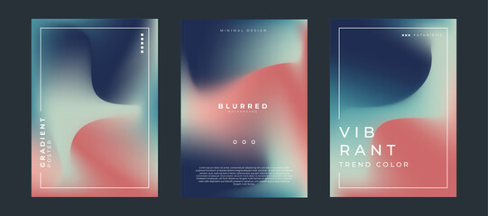 Gradient blur abstract background. Modern mesh poster set design