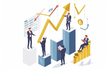 Conceptual Business Flat Illustration created with Generative AI