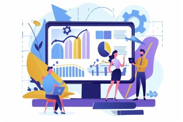 Fototapeta premium Conceptual Business Flat Illustration created with Generative AI