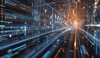 Fototapeta premium technology digital data flow