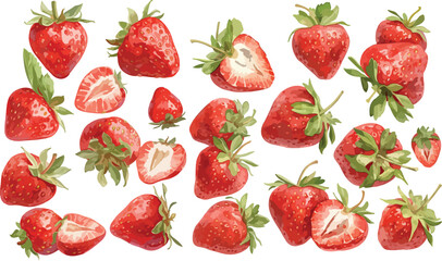 strawberry watercolor clipart	