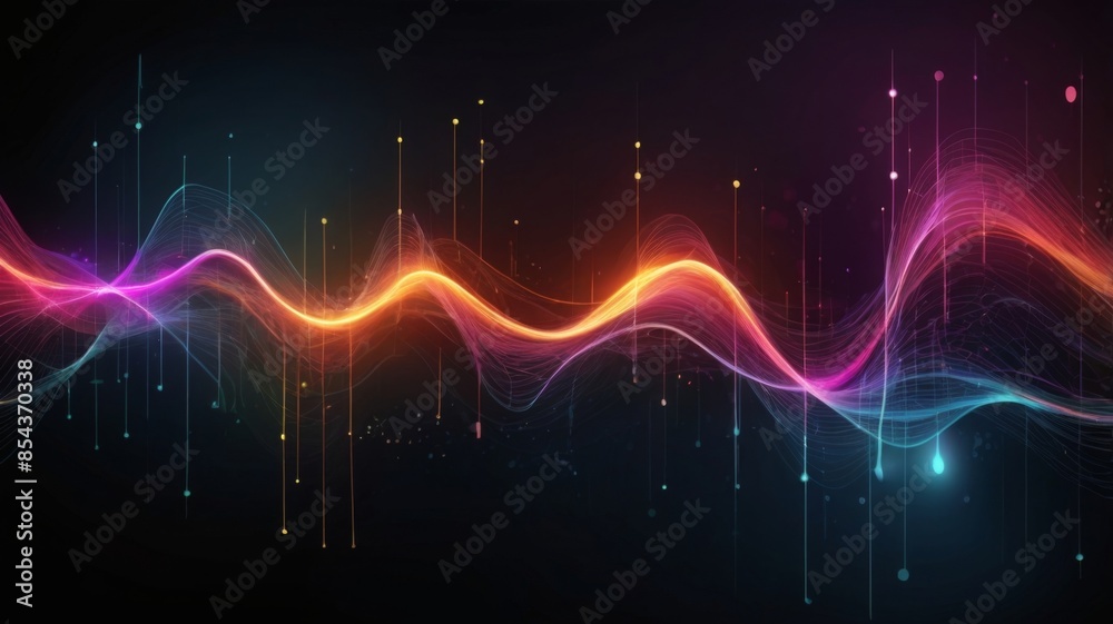 Aufkleber Design an abstract background featuring a digital waveform or signal graph, representing data transmission