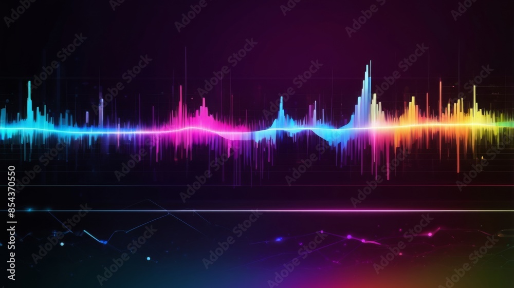 Poster Design an abstract background featuring a digital waveform or signal graph, representing data transmission