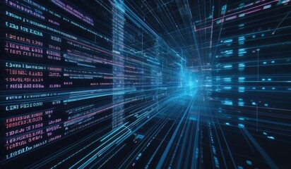 Obraz premium technology digital data flow
