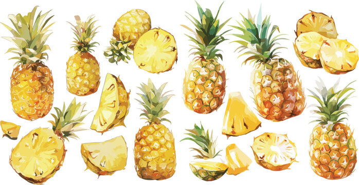 pineapple watercolor clipart	