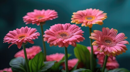 Fototapeta premium pink and yellow flowers HD 8K wallpaper Stock Photographic Image 