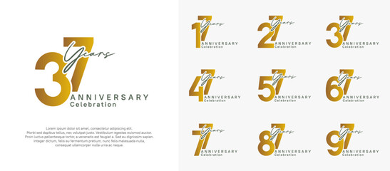 anniversary logotype vector design with brown color can be use for special moment celebration