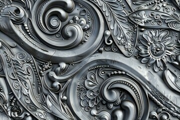 3D illustration of a paisley pattern with embossed swirls and intricate textures., generated by ai