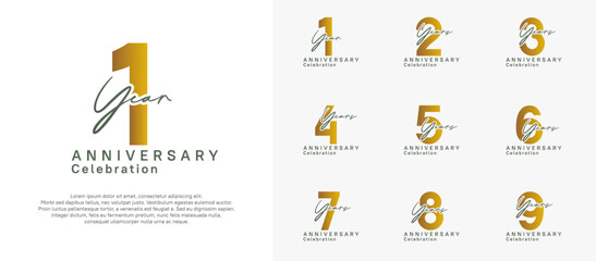 anniversary logotype vector design with brown color can be use for special moment celebration