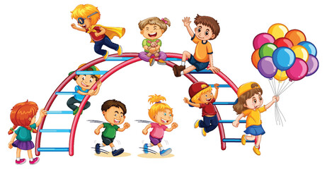 Kids enjoying outdoor activities and having fun together