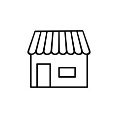 Shop, store line icon, vector flat black trendy style illustration for web and app on white background..eps