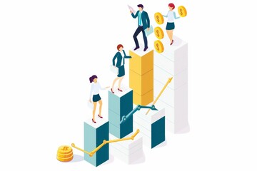 Conceptual Business Flat Illustration created with Generative AI