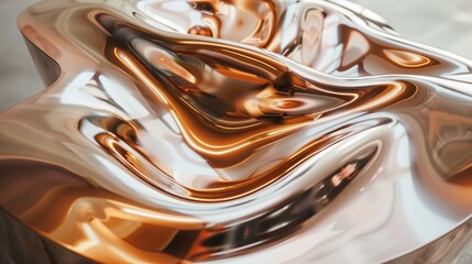 Polished metal surface in rose gold shade fabricated from stainless steel