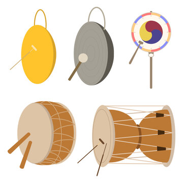 전통악기(장구+북+꽹과리+소고)
