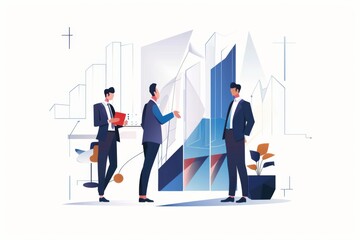 Obraz premium Conceptual Business Flat Illustration created with Generative AI
