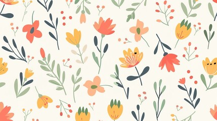 Cartoon style pattern wallpaper