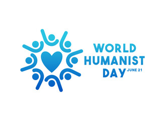World Humanist Day. June 21. White background. Gradient. Poster, banner, card, background.