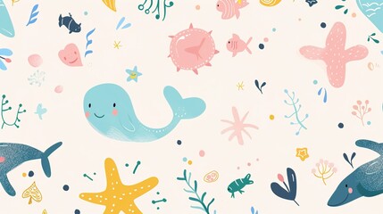 Obraz premium Cartoon style wallpaper