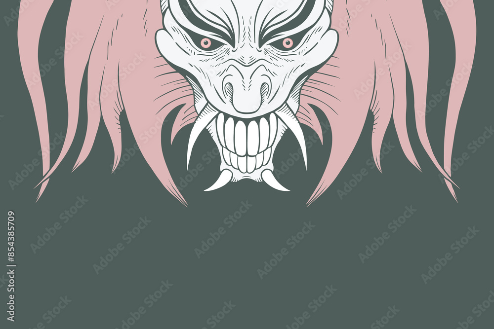 Sticker Kabuki character head draw