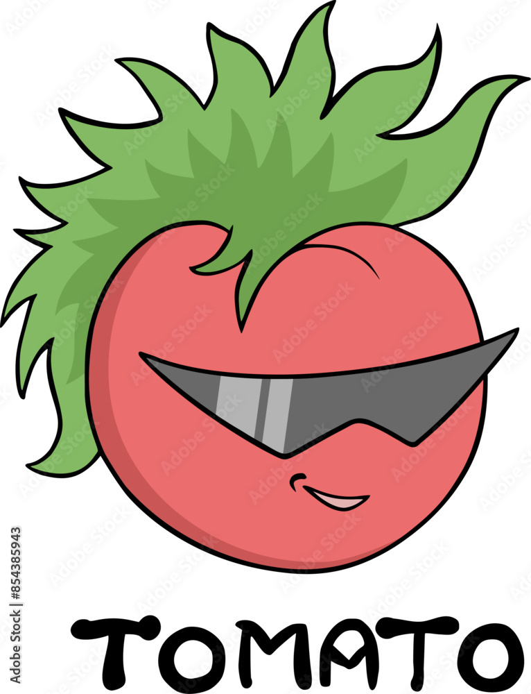 Sticker funny tomato illustration design