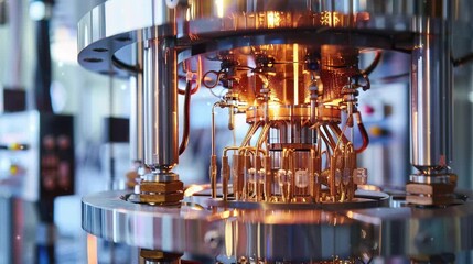 Design of algorithms specifically for quantum computers in technology concept. Video background, footage. 