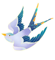 bird on a branch with leaves