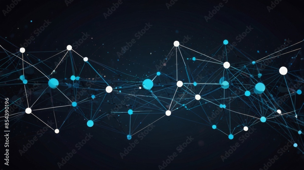 Poster Design an abstract background showcasing interconnected nodes and lines