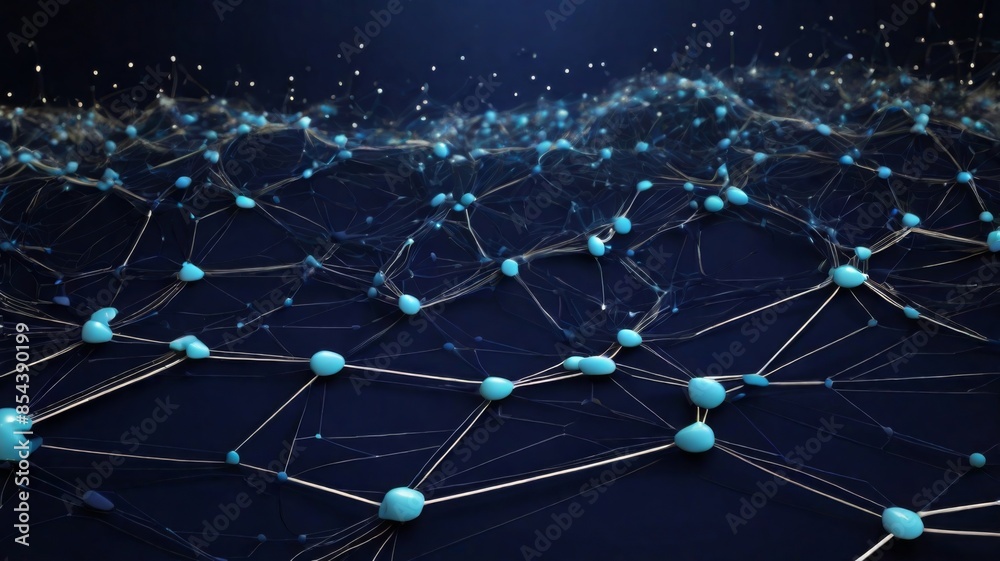 Poster Design an abstract background showcasing interconnected nodes and lines