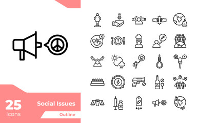 Social Issues Outline Icons