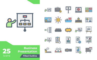 Business Presentation Filled Color Icons