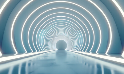 Fototapeta premium Geometric glowing lines light background